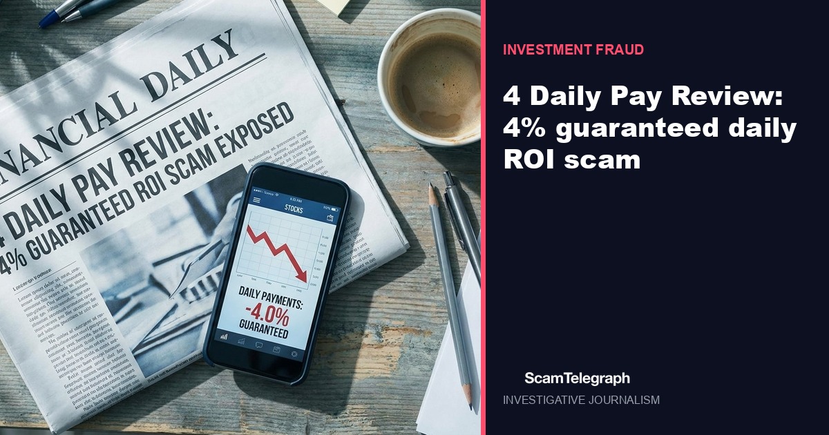 4 Daily Pay Review: 4% guaranteed daily ROI scam