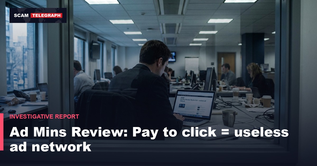 Ad Mins Review: Pay to click = useless ad network