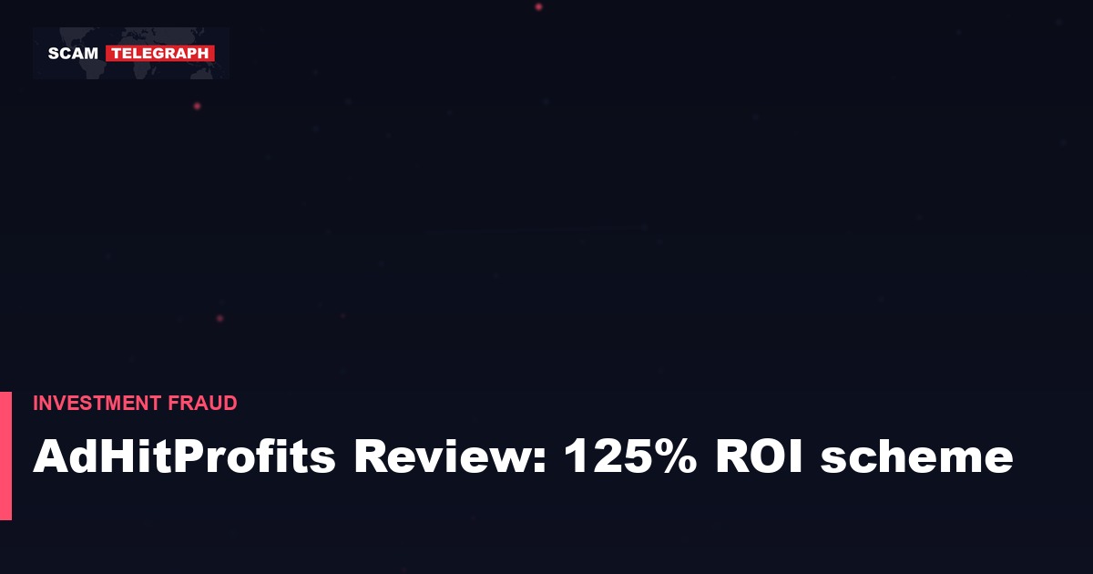 AdHitProfits Review: 125% ROI scheme