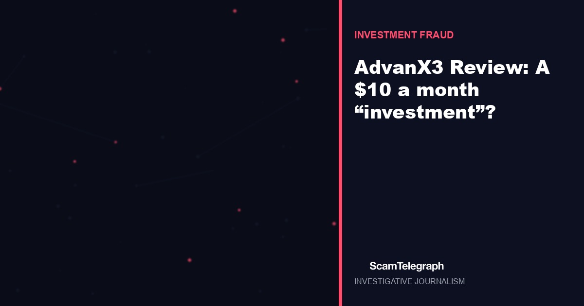AdvanX3 Review: A $10 a month “investment”?