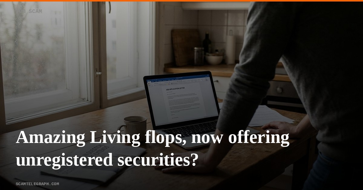 Amazing Living flops, now offering unregistered securities?