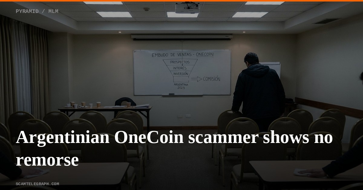 Argentinian OneCoin scammer shows no remorse