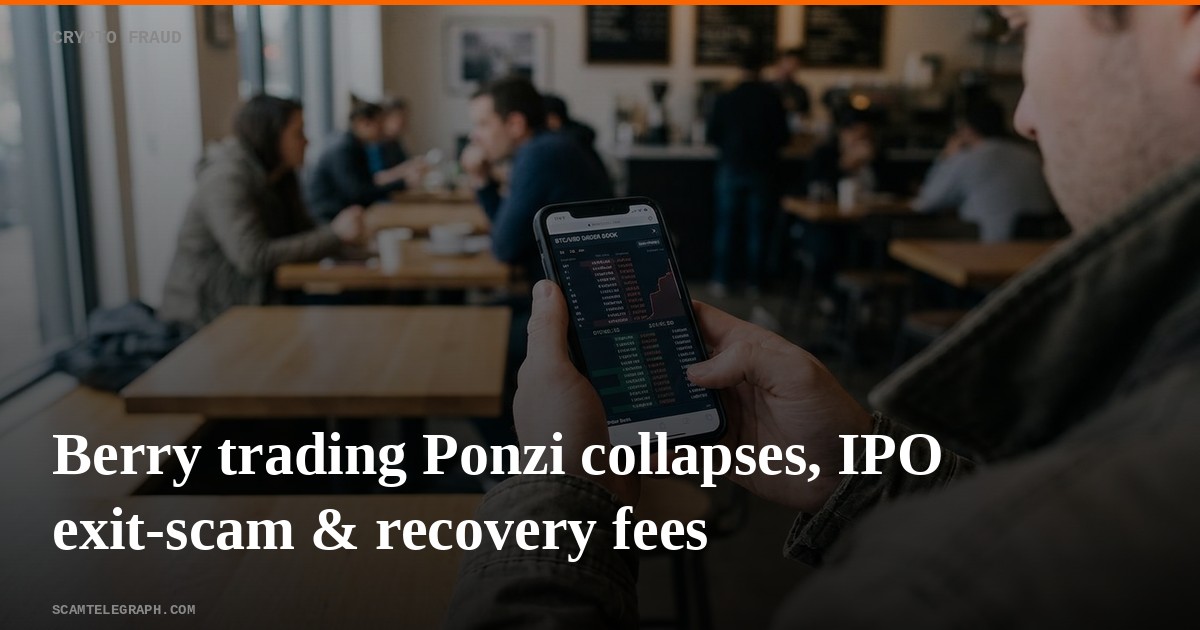 Berry trading Ponzi collapses, IPO exit-scam & recovery fees