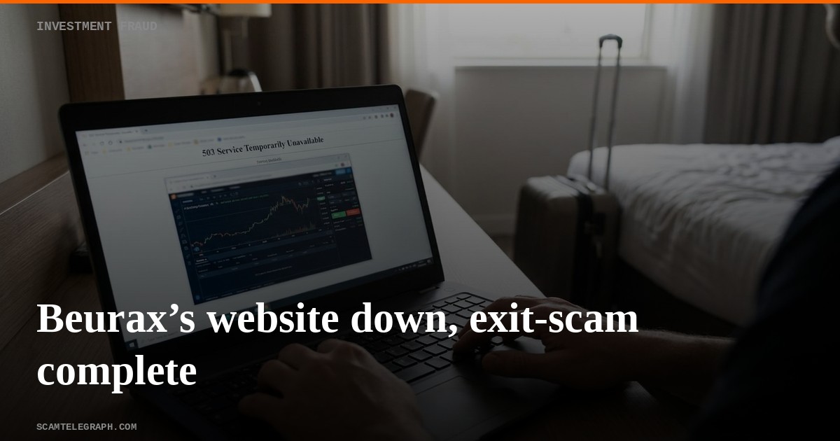 Beurax’s website down, exit-scam complete