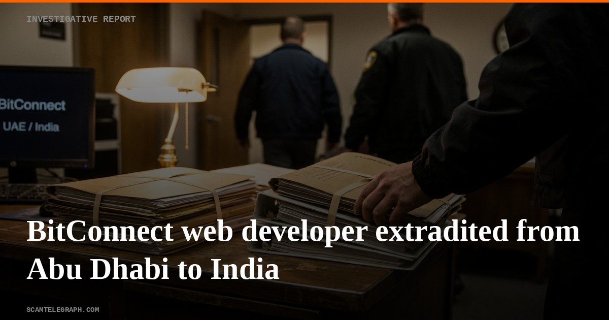 BitConnect web developer extradited from Abu Dhabi to India