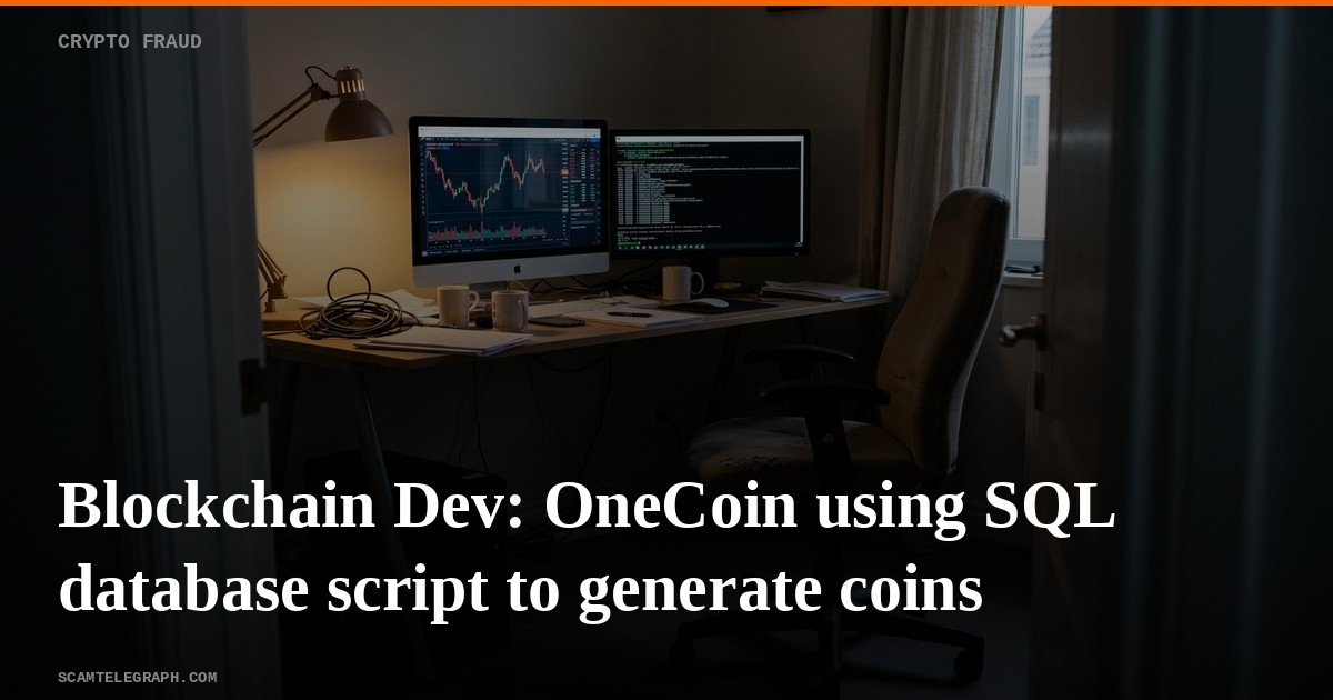 Blockchain Dev: OneCoin using SQL database script to generate coins