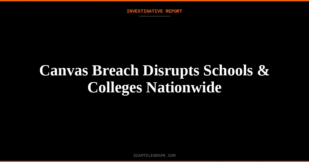 Canvas Breach Disrupts Schools & Colleges Nationwide