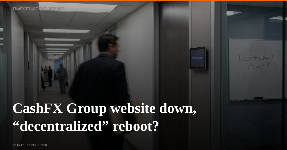 CashFX Group website down, “decentralized” reboot?