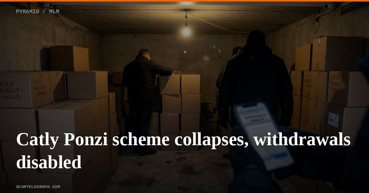 Catly Ponzi scheme collapses, withdrawals disabled