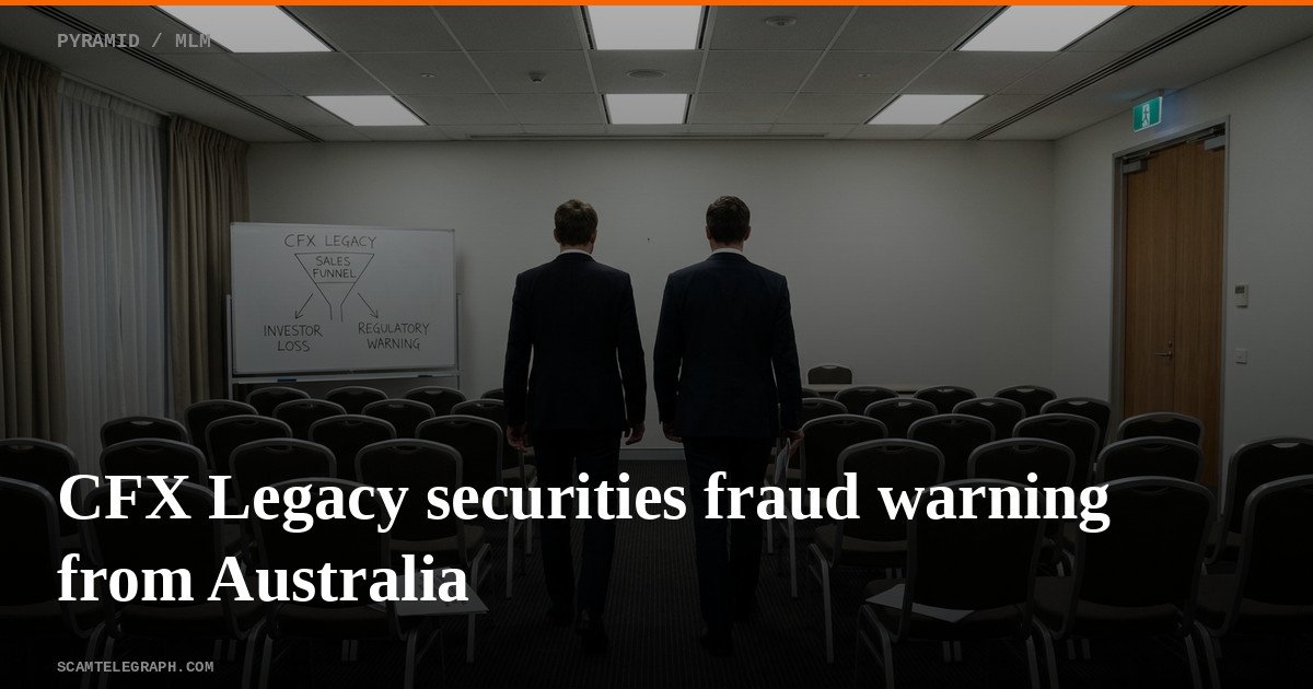 CFX Legacy securities fraud warning from Australia