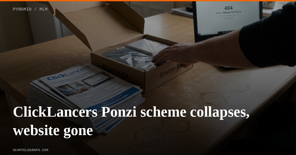 ClickLancers Ponzi scheme collapses, website gone