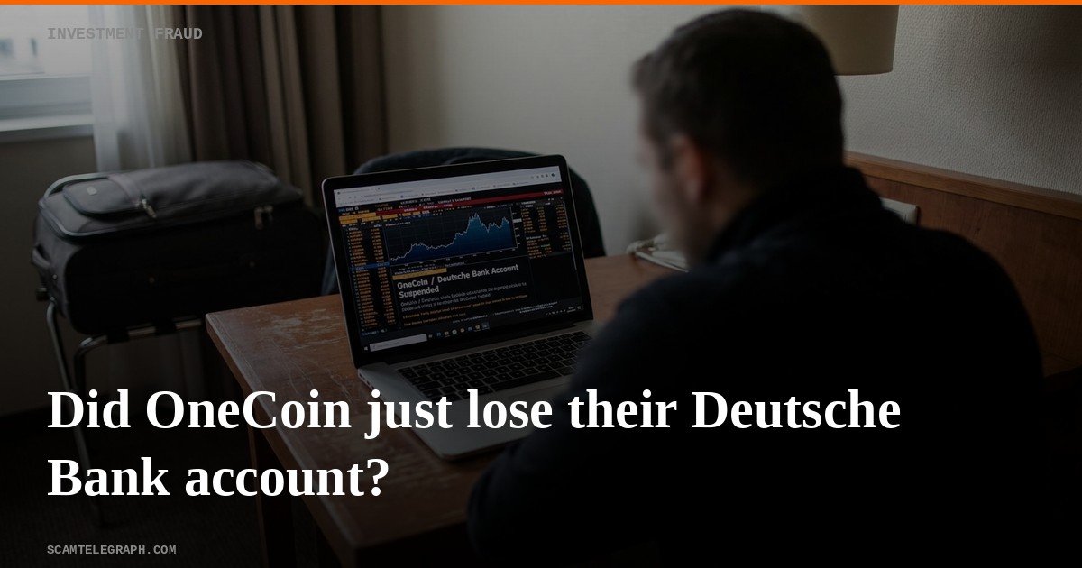 Did OneCoin just lose their Deutsche Bank account?