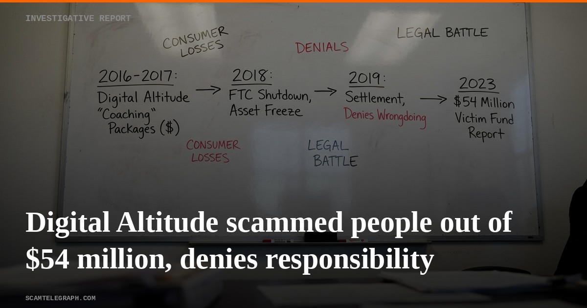 Digital Altitude scammed people out of $54 million, denies responsibility