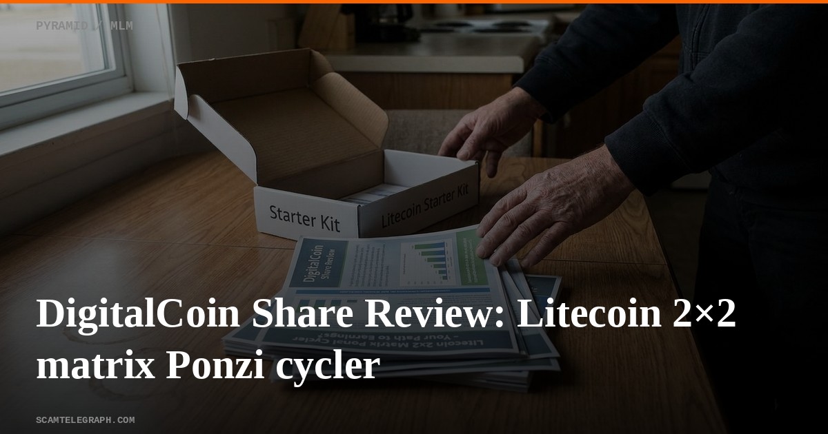 DigitalCoin Share Review: Litecoin 2×2 matrix Ponzi cycler