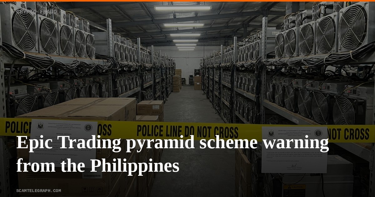 Epic Trading pyramid scheme warning from the Philippines