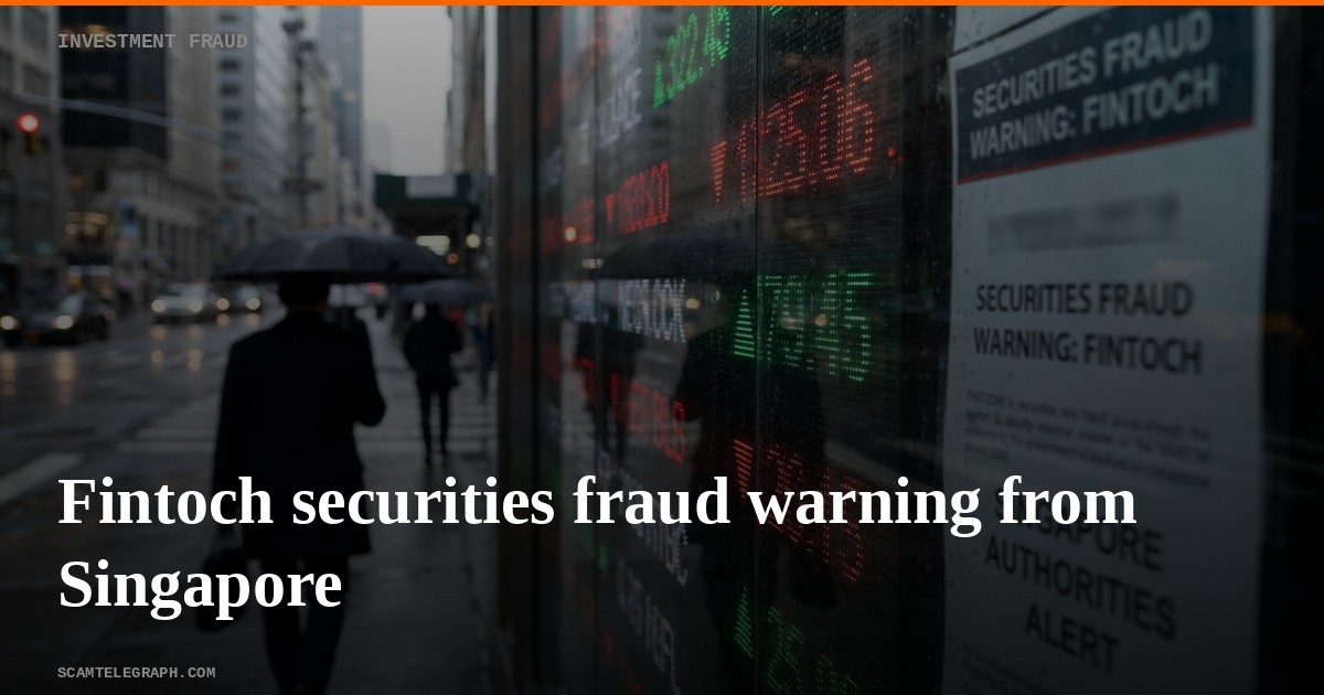 Fintoch securities fraud warning from Singapore