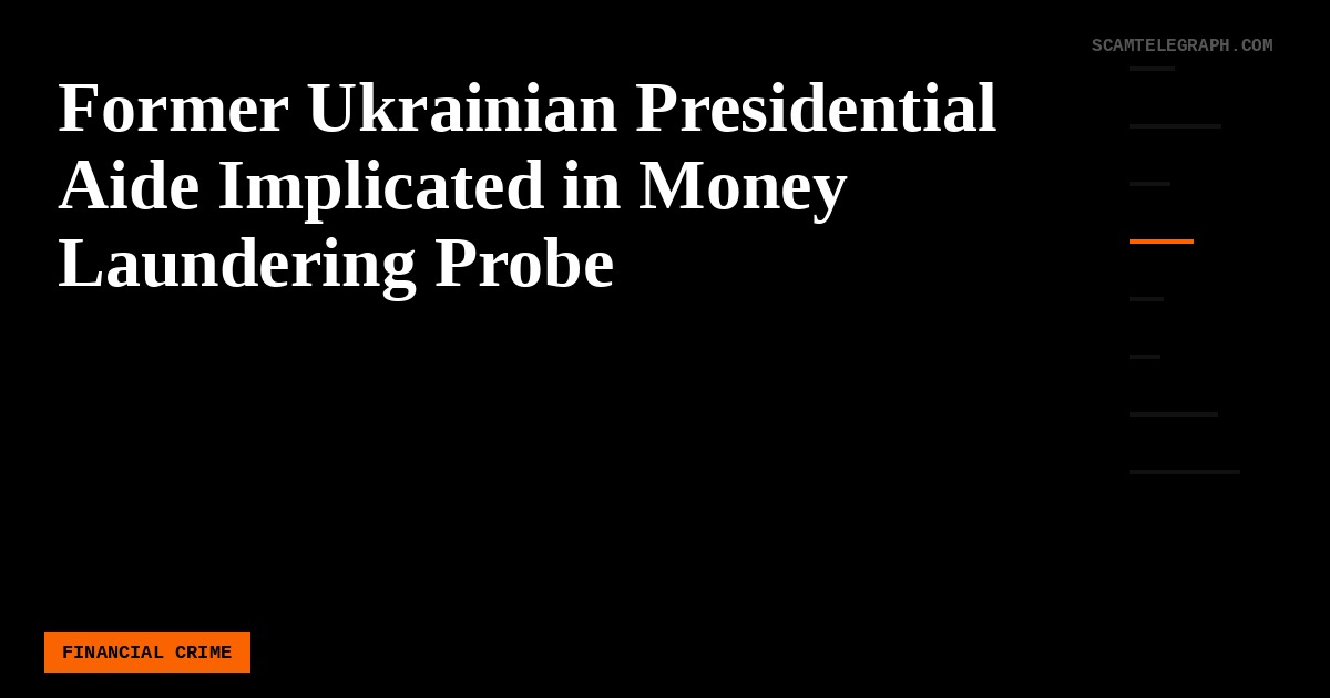 Former Ukrainian Presidential Aide Implicated in Money Laundering Probe