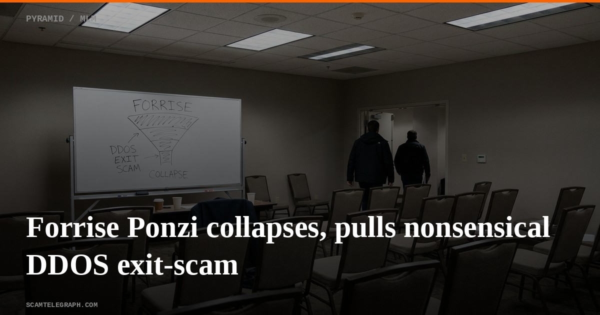 Forrise Ponzi collapses, pulls nonsensical DDOS exit-scam
