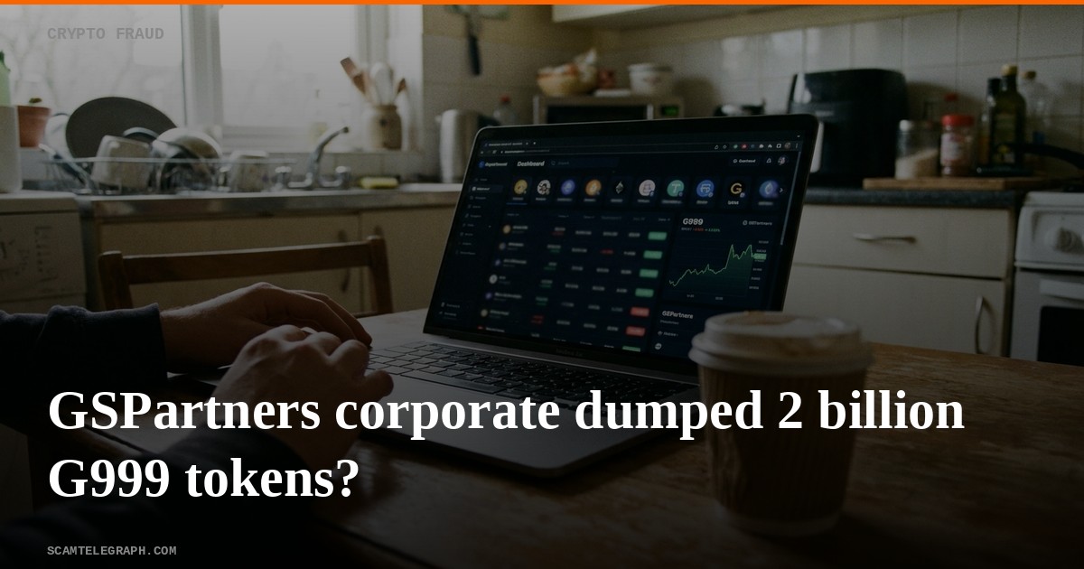 GSPartners corporate dumped 2 billion G999 tokens?