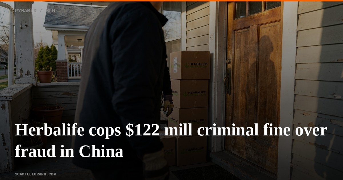 Herbalife cops $122 mill criminal fine over fraud in China
