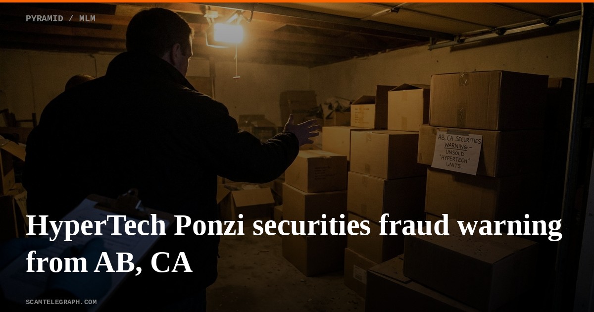 HyperTech Ponzi securities fraud warning from AB, CA
