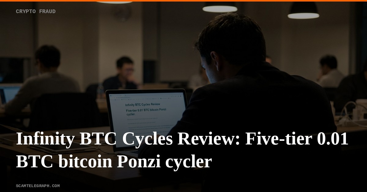Infinity BTC Cycles Review: Five-tier 0.01 BTC bitcoin Ponzi cycler