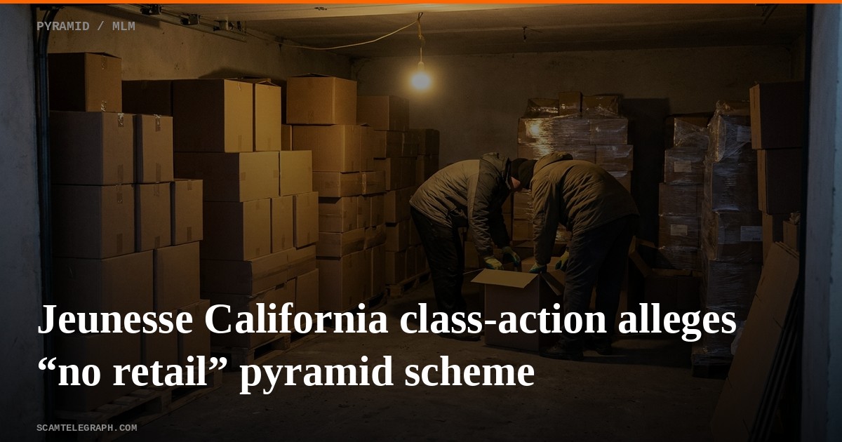 Jeunesse California class-action alleges “no retail” pyramid scheme