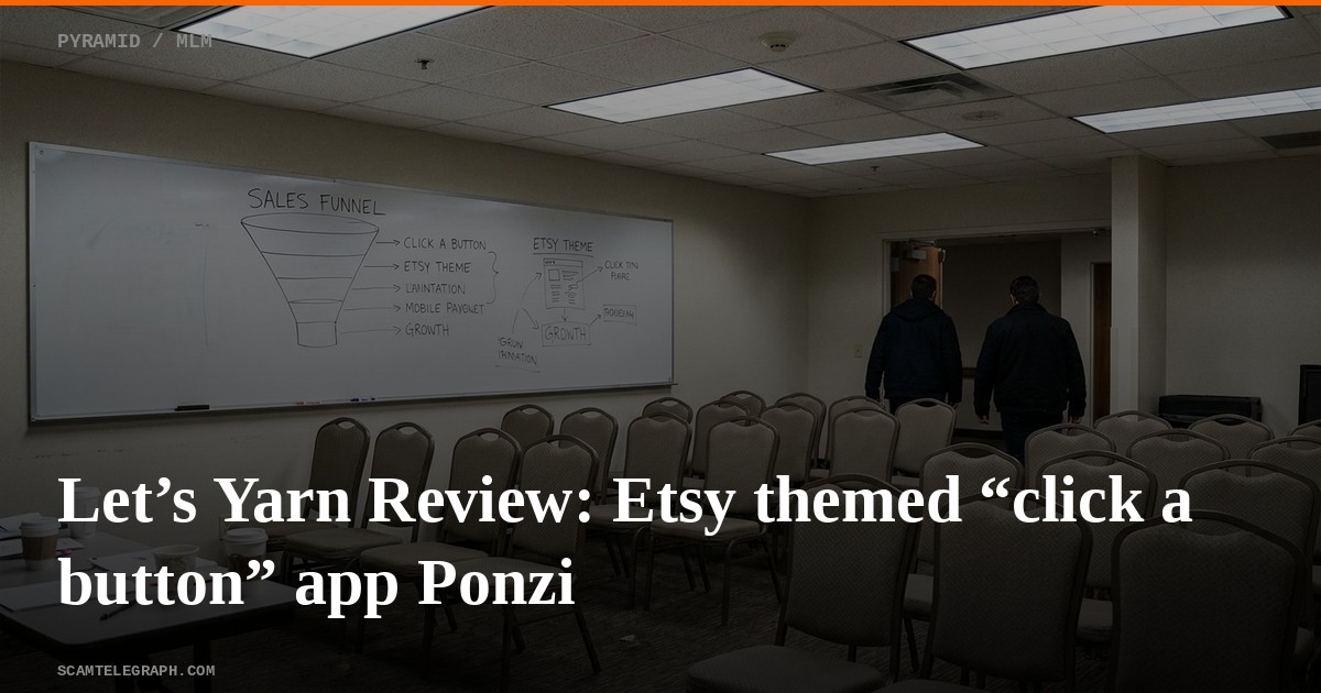 Let’s Yarn Review: Etsy themed “click a button” app Ponzi