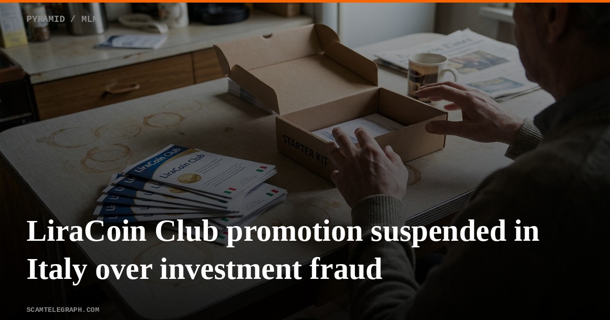 LiraCoin Club promotion suspended in Italy over investment fraud