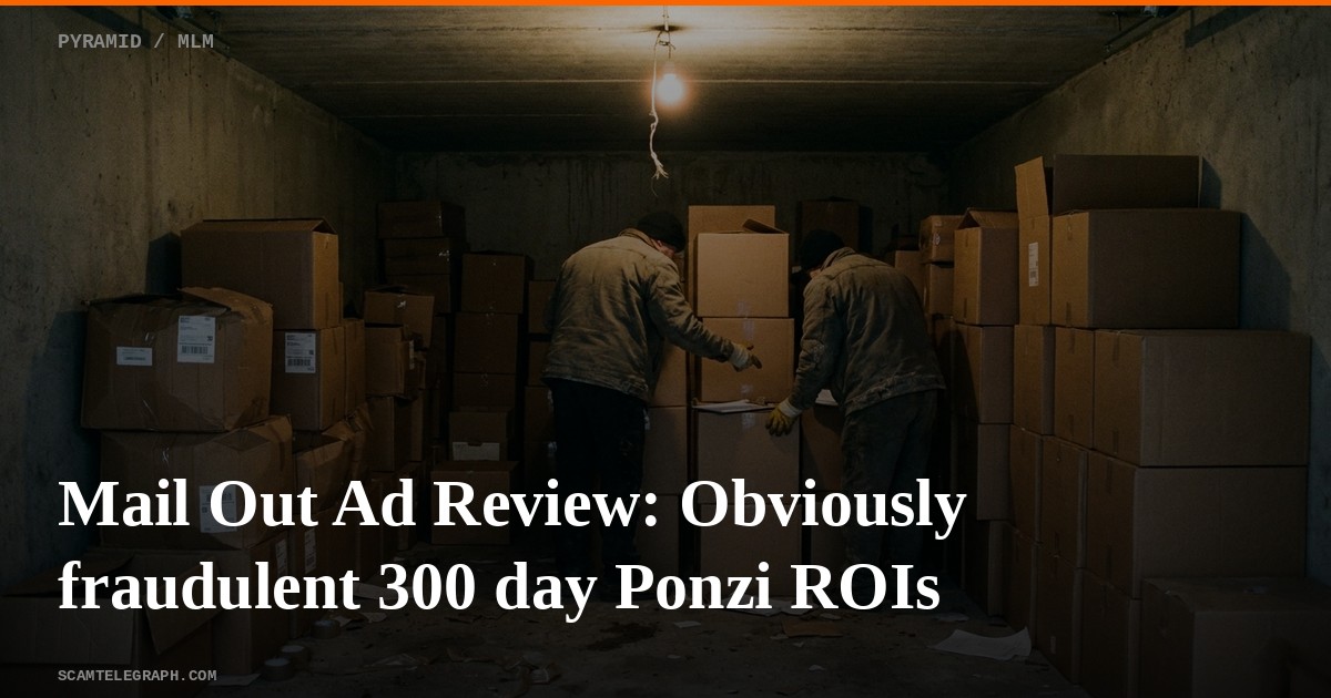 Mail Out Ad Review: Obviously fraudulent 300 day Ponzi ROIs