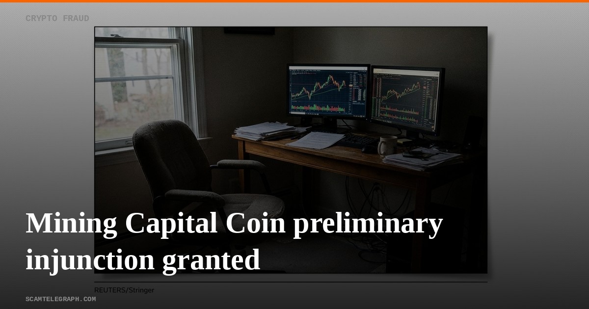 Mining Capital Coin preliminary injunction granted