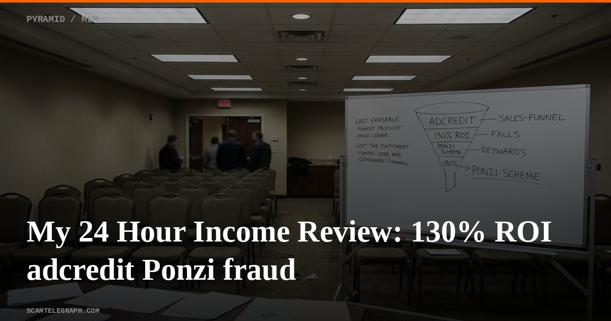 My 24 Hour Income Review: 130% ROI adcredit Ponzi fraud