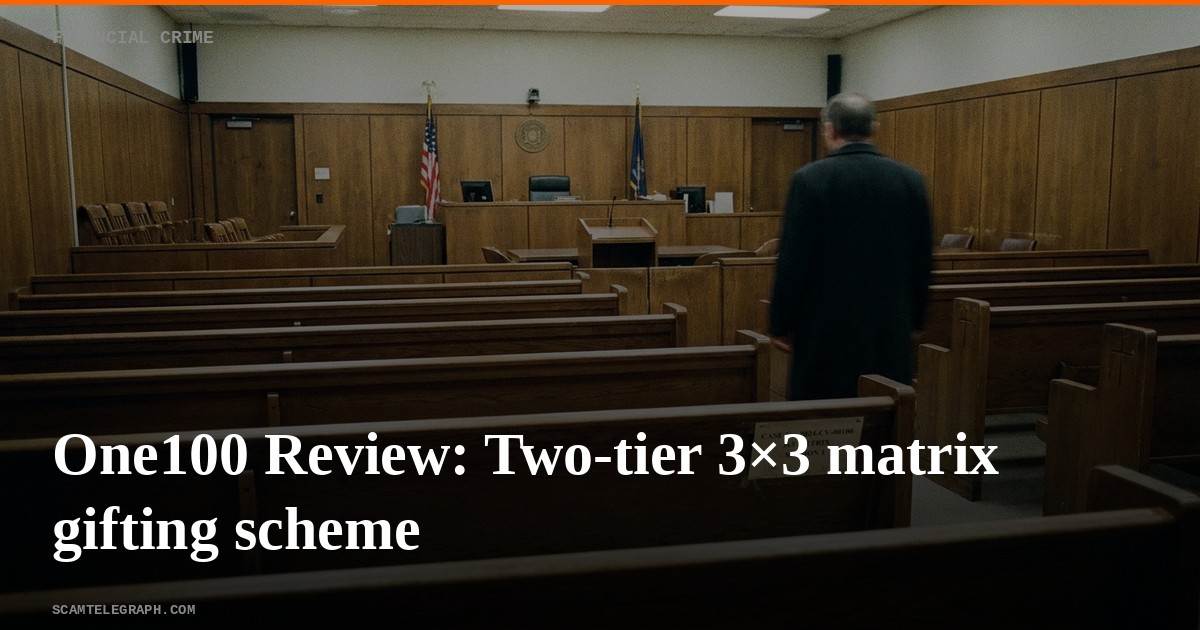 One100 Review: Two-tier 3×3 matrix gifting scheme