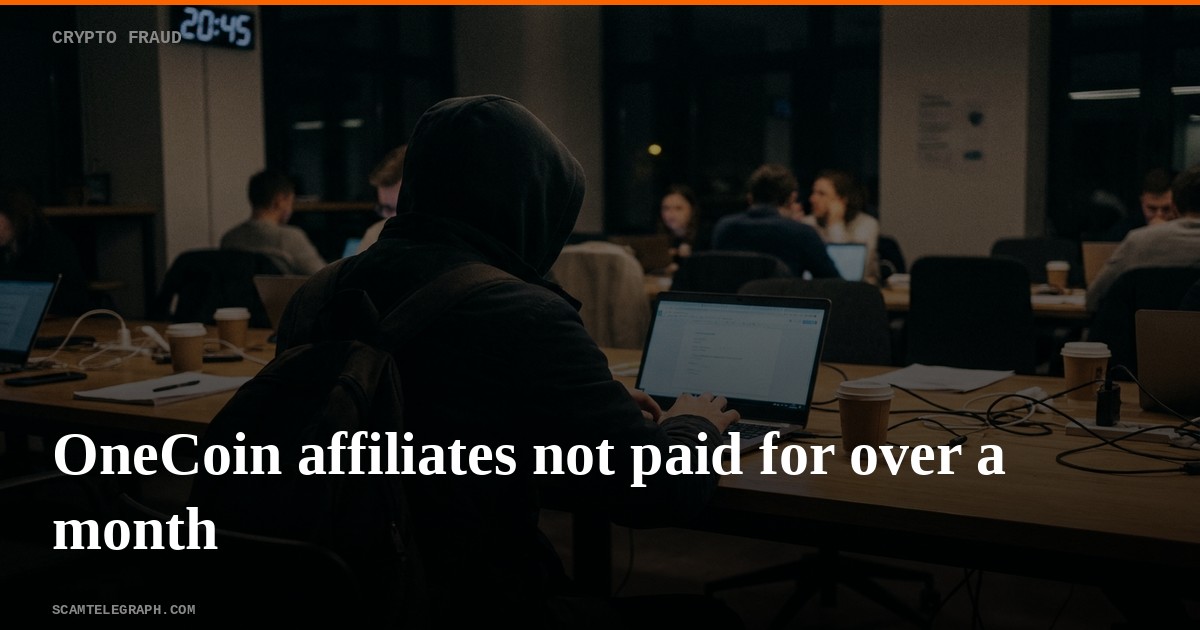 OneCoin affiliates not paid for over a month