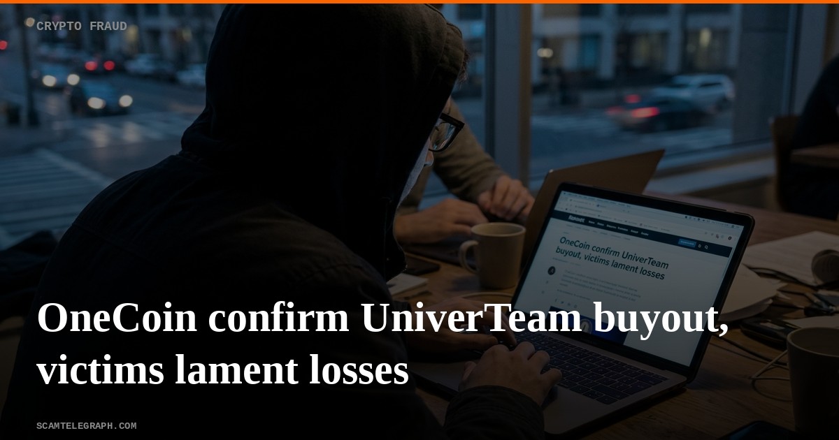 OneCoin confirm UniverTeam buyout, victims lament losses