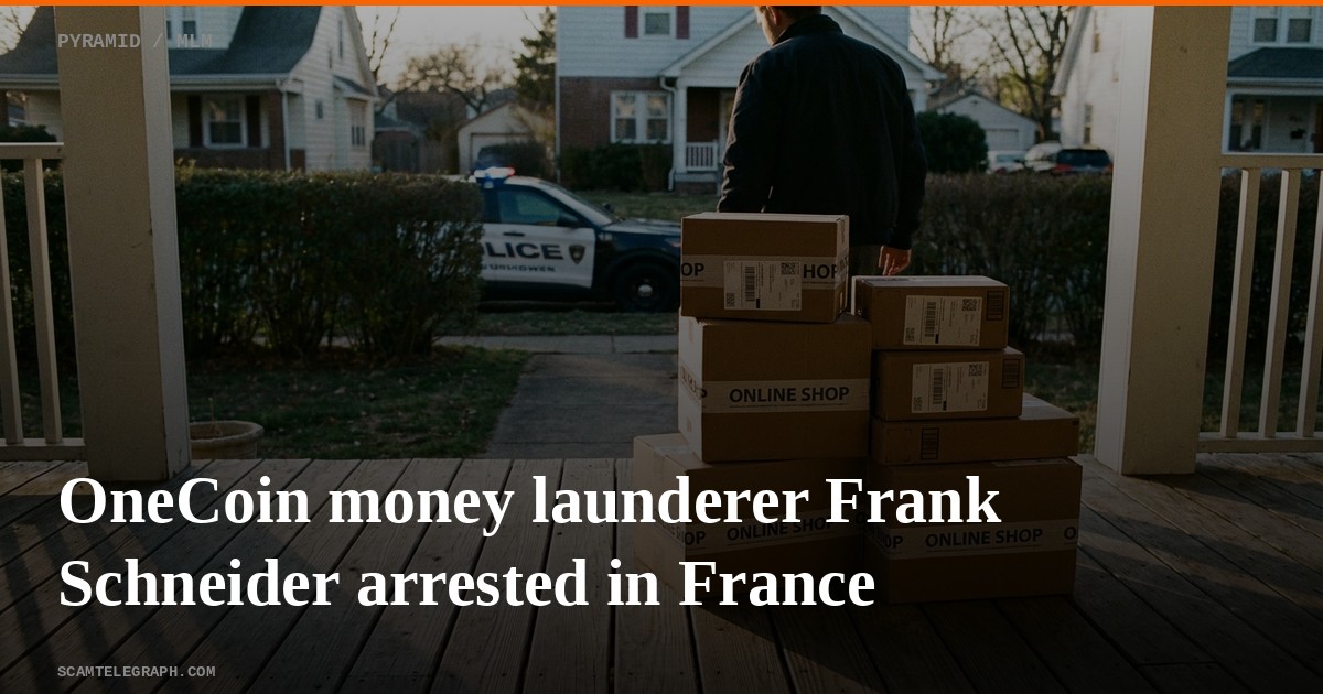 OneCoin money launderer Frank Schneider arrested in France