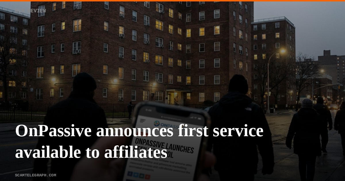 OnPassive announces first service available to affiliates