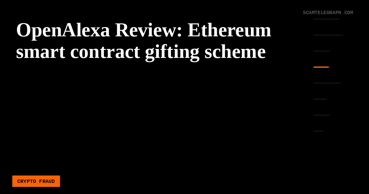 OpenAlexa Review: Ethereum smart contract gifting scheme