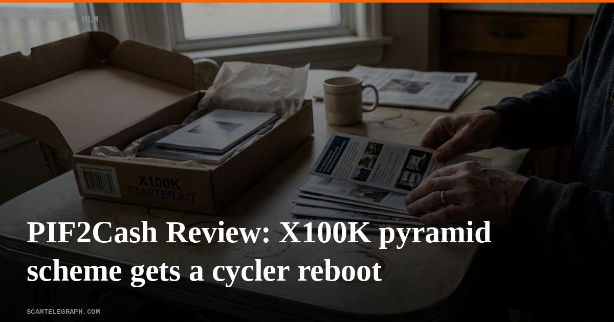 PIF2Cash Review: X100K pyramid scheme gets a cycler reboot