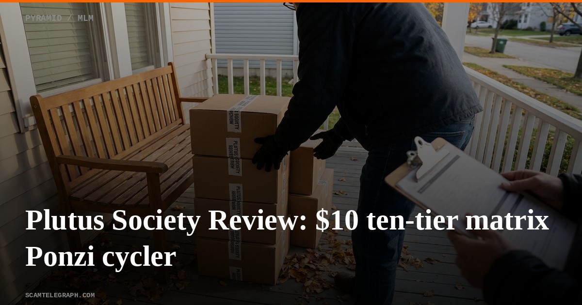 Plutus Society Review: $10 ten-tier matrix Ponzi cycler