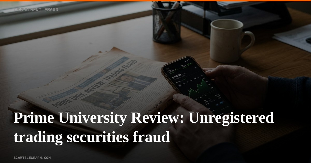 Prime University Review: Unregistered trading securities fraud