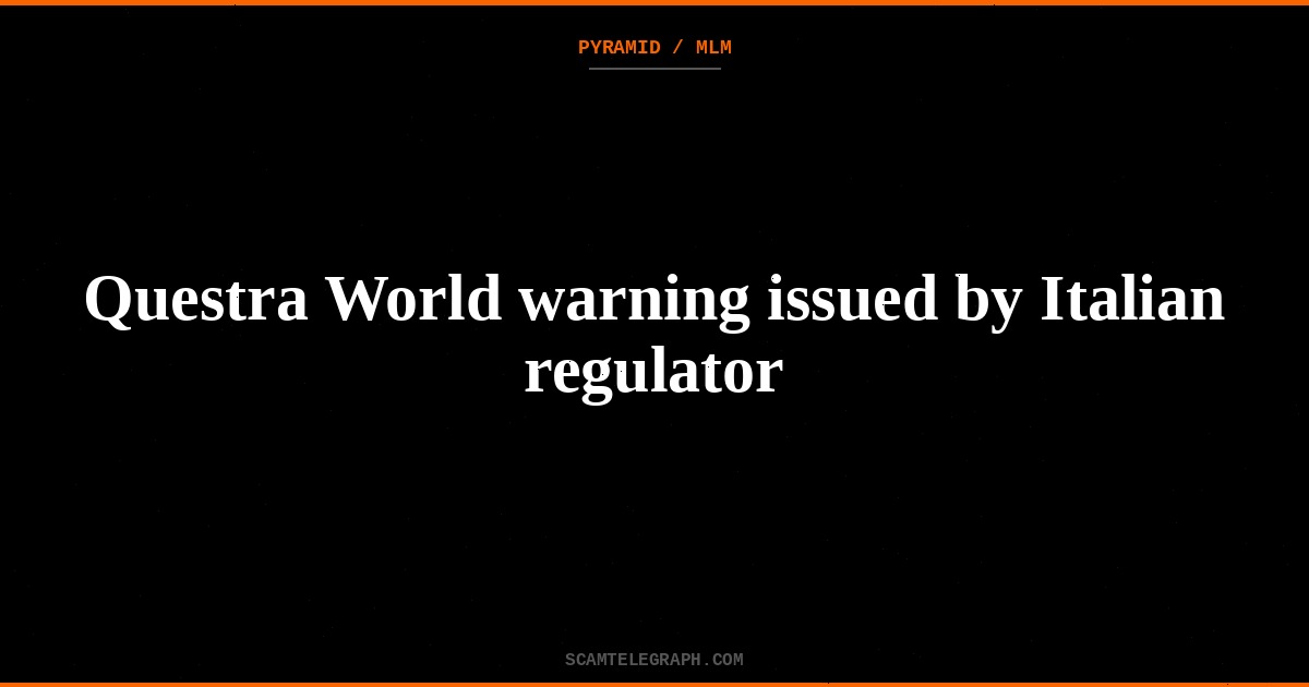 Questra World warning issued by Italian regulator