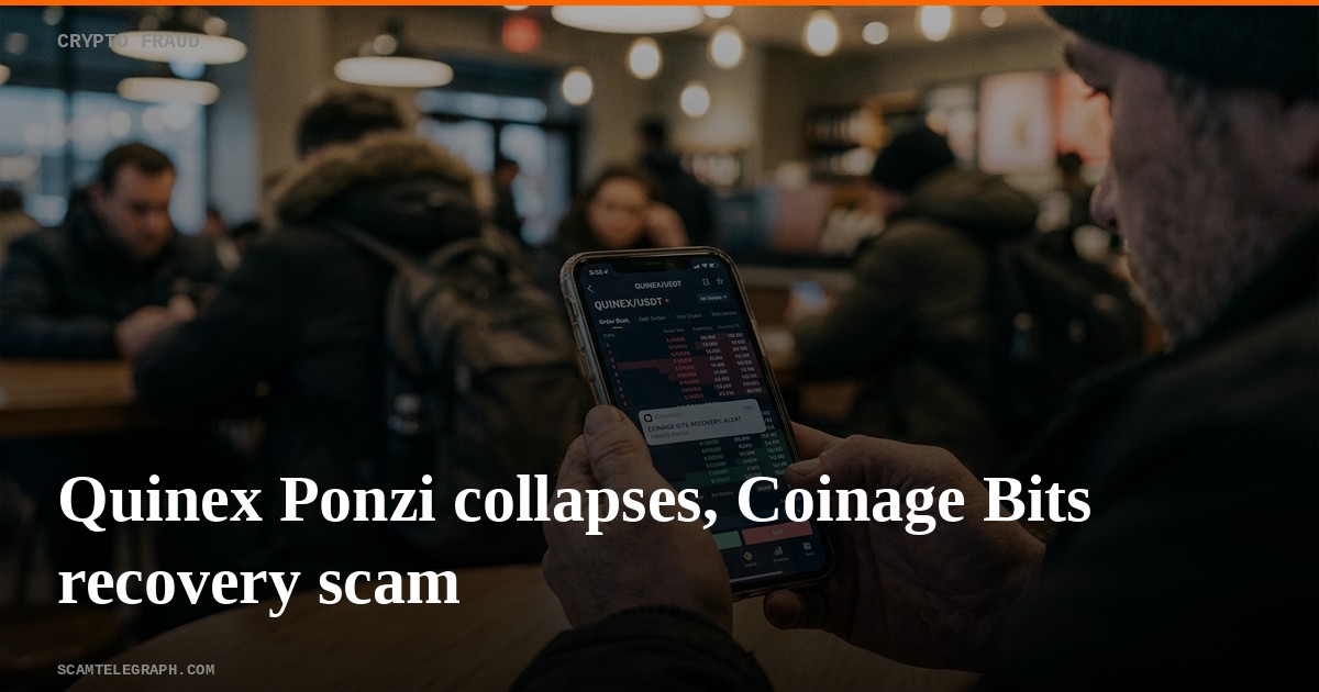 Quinex Ponzi collapses, Coinage Bits recovery scam