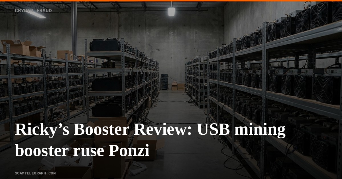 Ricky’s Booster Review: USB mining booster ruse Ponzi