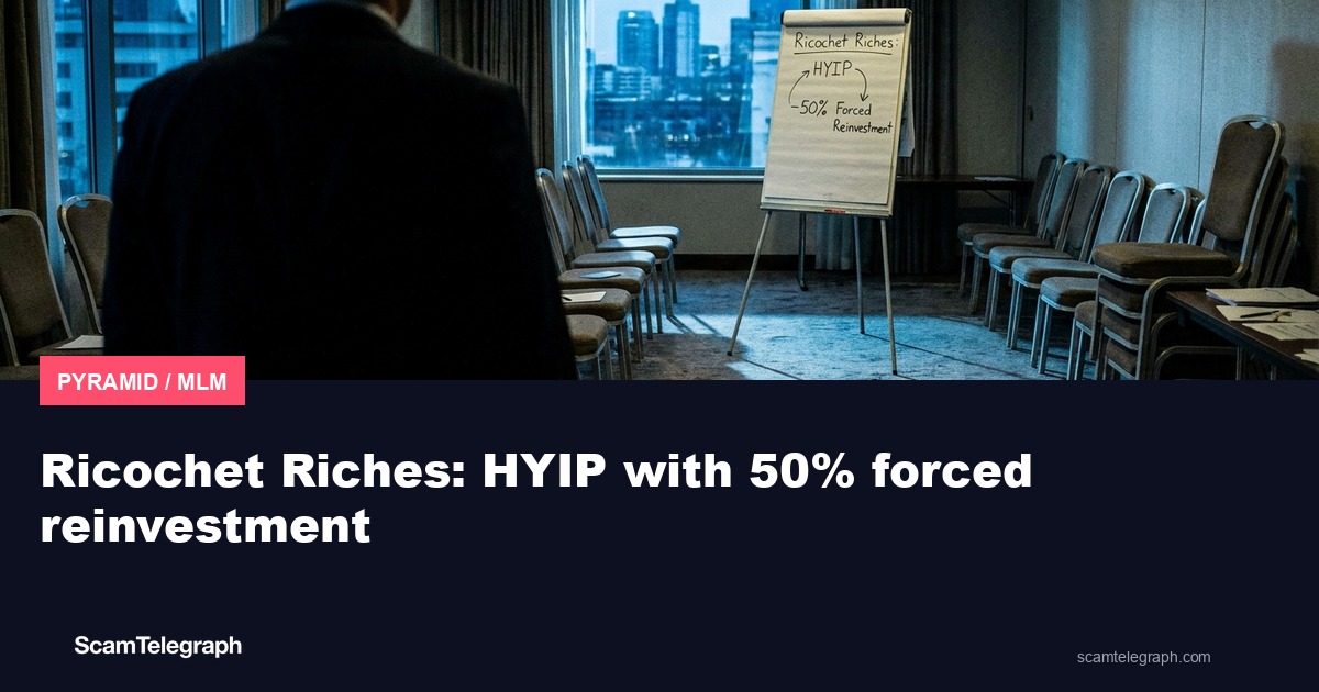 Ricochet Riches: HYIP with 50% forced reinvestment