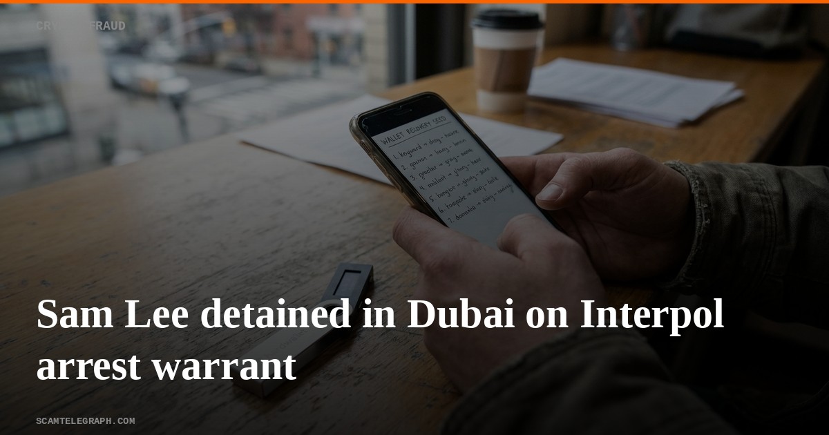 Sam Lee detained in Dubai on Interpol arrest warrant