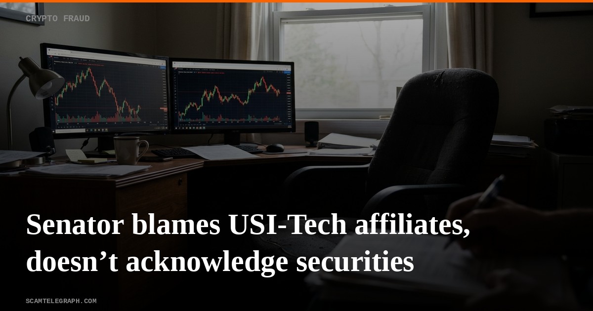 Senator blames USI-Tech affiliates, doesn’t acknowledge securities