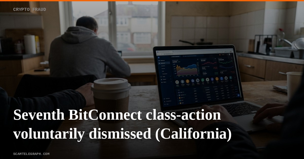 Seventh BitConnect class-action voluntarily dismissed (California)