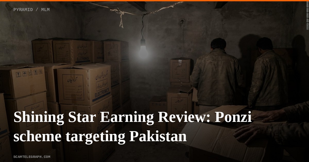 Shining Star Earning Review: Ponzi scheme targeting Pakistan