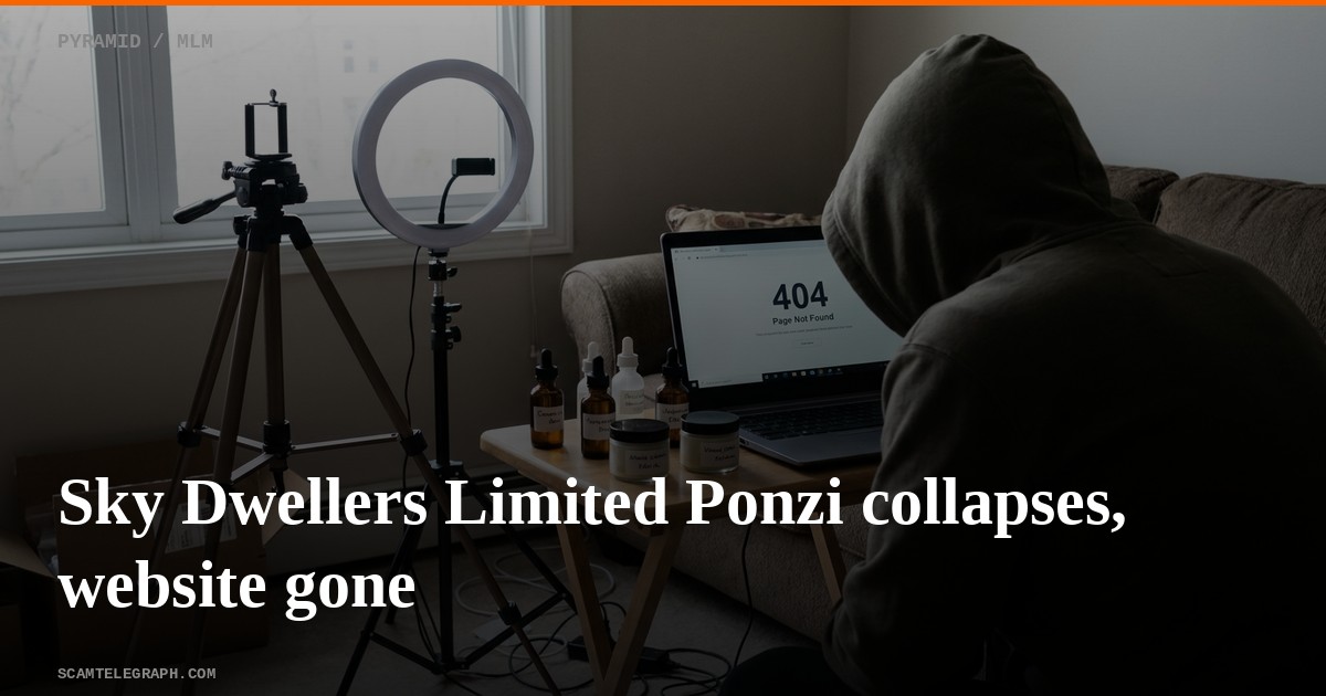 Sky Dwellers Limited Ponzi collapses, website gone